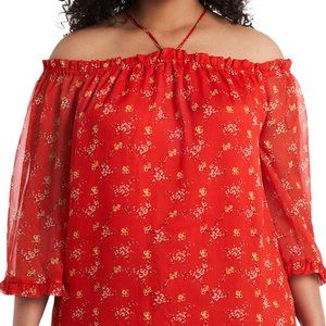 [Plus Size] VINCE CAMUTO Bouquet Refresh Ruffle Cuff Blouse (RRP $100)